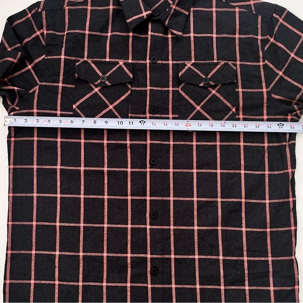 TacHuntFish NWOT 4XL Men's Black Plaid Check Flannel Long Sleeve THF - Picture 5 of 7